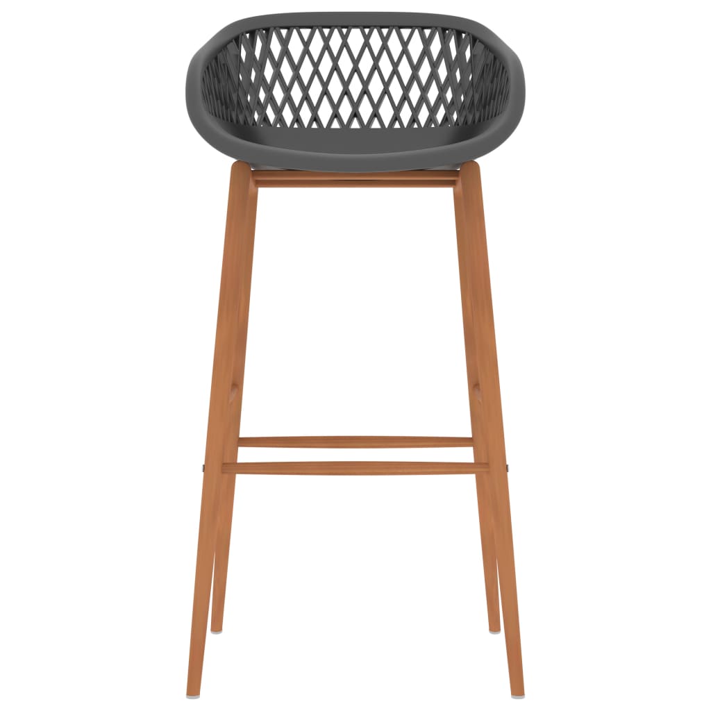 Set mobilier de bar, 7 piese, negru si gri — imaginea 8