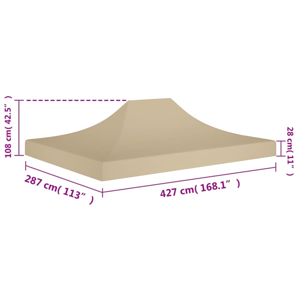 Acoperis pentru cort de petrecere, bej, 4,5 x 3 m, 270 g/m² — imaginea 6
