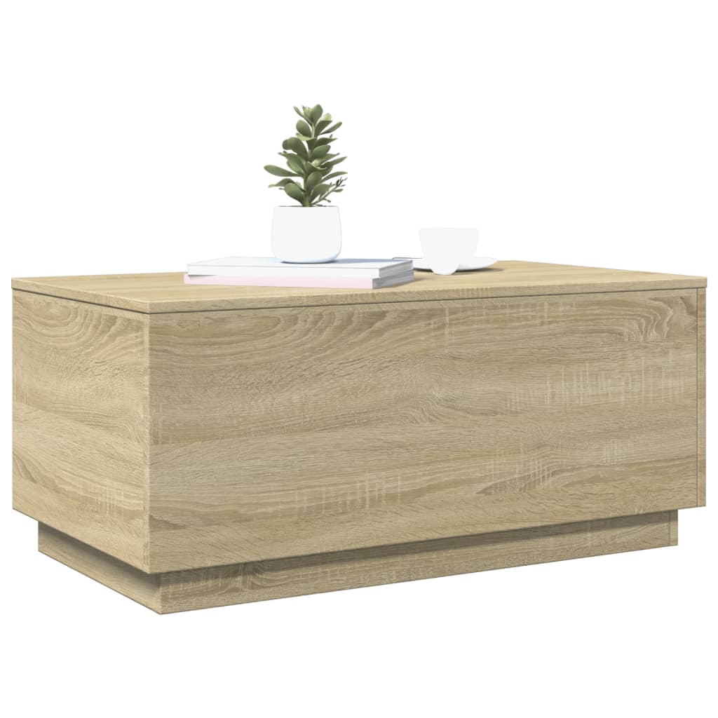 Masuta de cafea cu lumini LED, stejar sonoma, 90x50x40 cm — imaginea 6