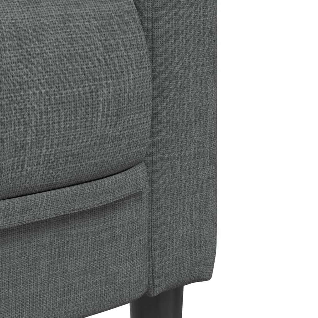 Canapea cu 3 locuri, gri inchis, material textil — imaginea 7