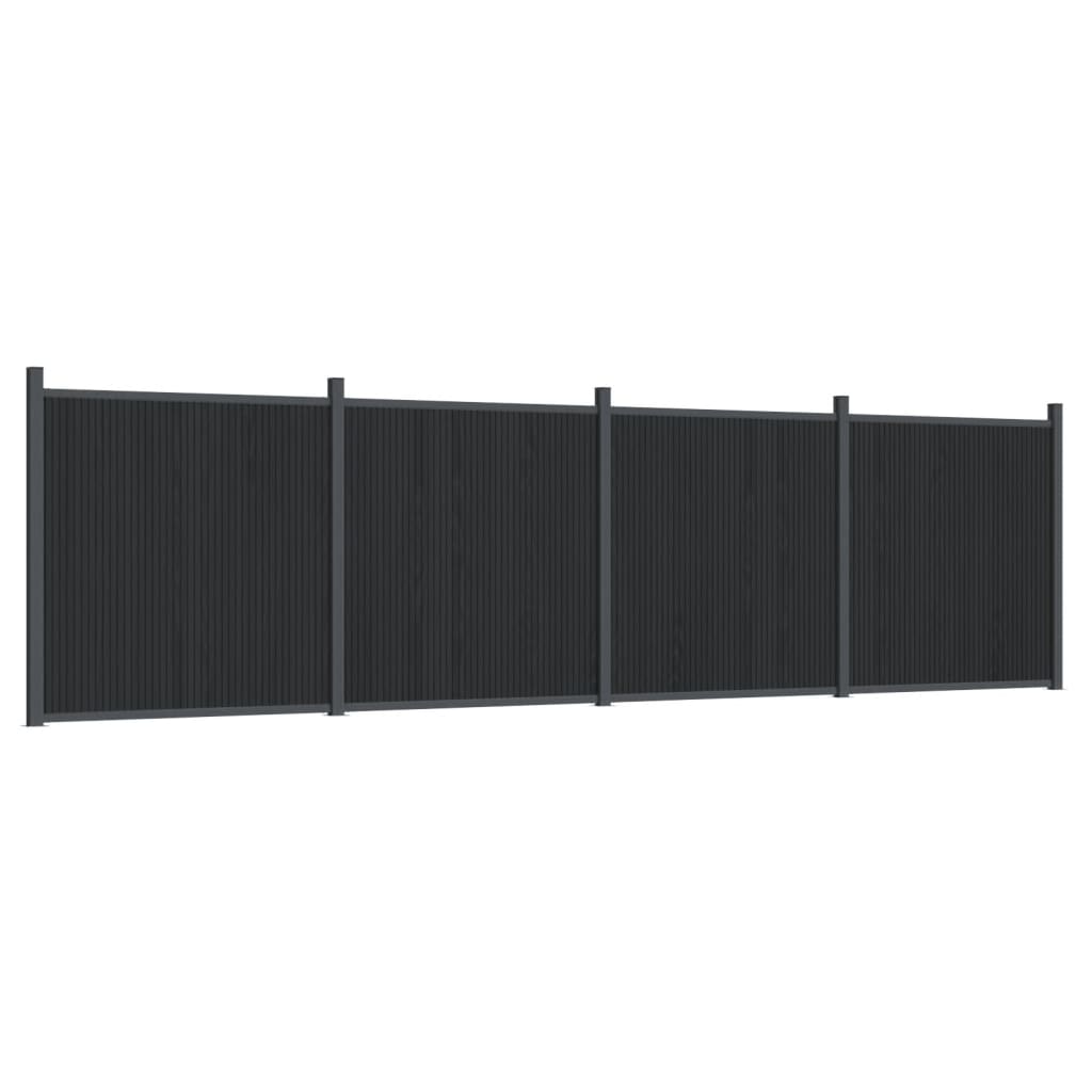 Panouri pentru gard, gri, 699x186 cm, WPC