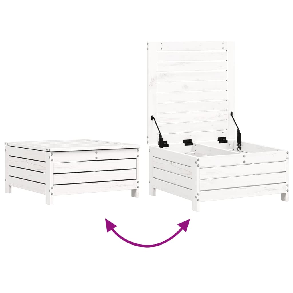 Set canapea de gradina, 4 piese, alb, lemn masiv de pin — imaginea 7