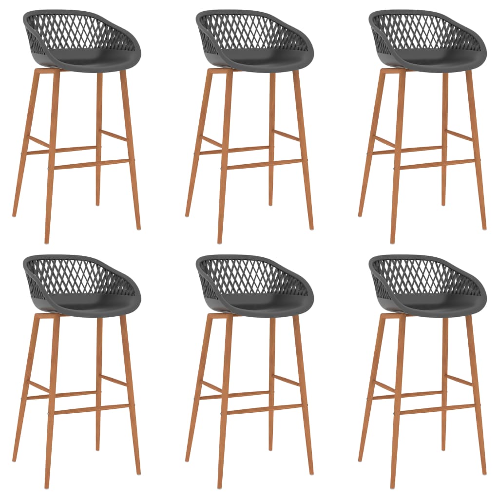 Set mobilier de bar, 7 piese, alb si gri — imaginea 6