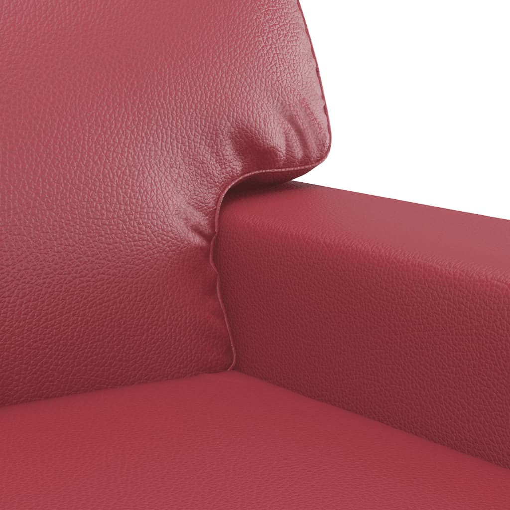 Canapea de o persoana, rosu vin, 60 cm, piele ecologica — imaginea 6