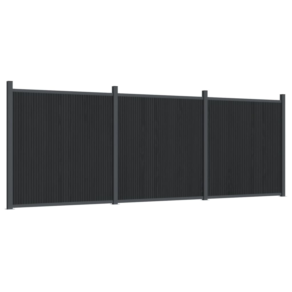 Panouri pentru gard, gri, 526x186 cm, WPC
