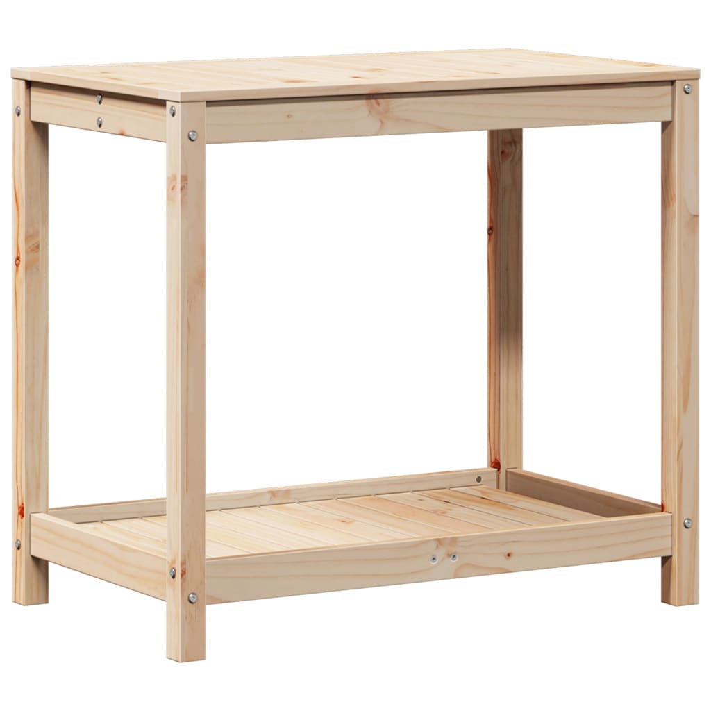 Masa de plantare cu polita, 82,5x50x75 cm, lemn masiv de pin — imaginea 7