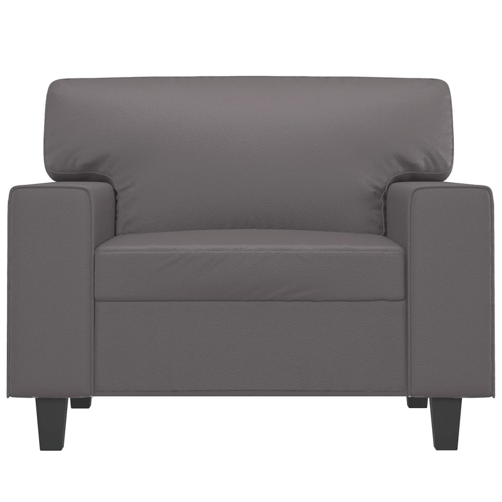 Canapea de o persoana, gri, 60 cm, piele ecologica — imaginea 3