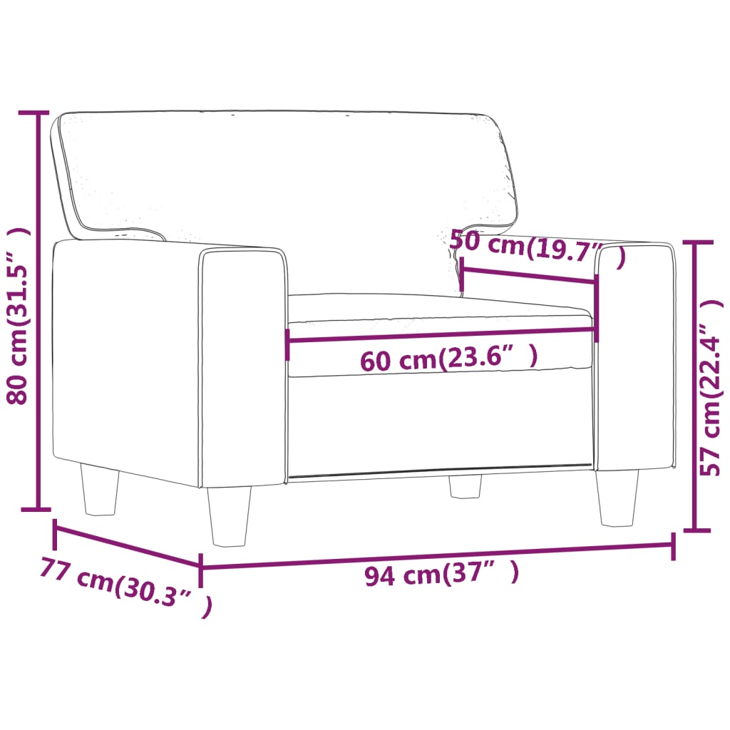 Canapea de o persoana, gri, 60 cm, piele ecologica — imaginea 8
