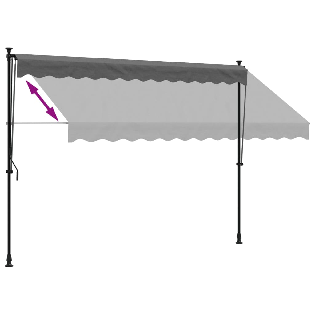Copertina retractabila, antracit, 300x150 cm, textil si otel - 5 | YEO