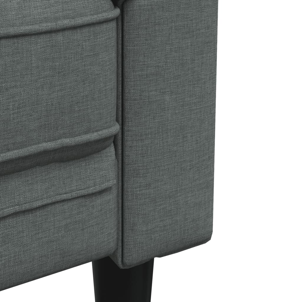 Canapea Chesterfield cu 2 locuri, gri inchis, material textil — imaginea 7