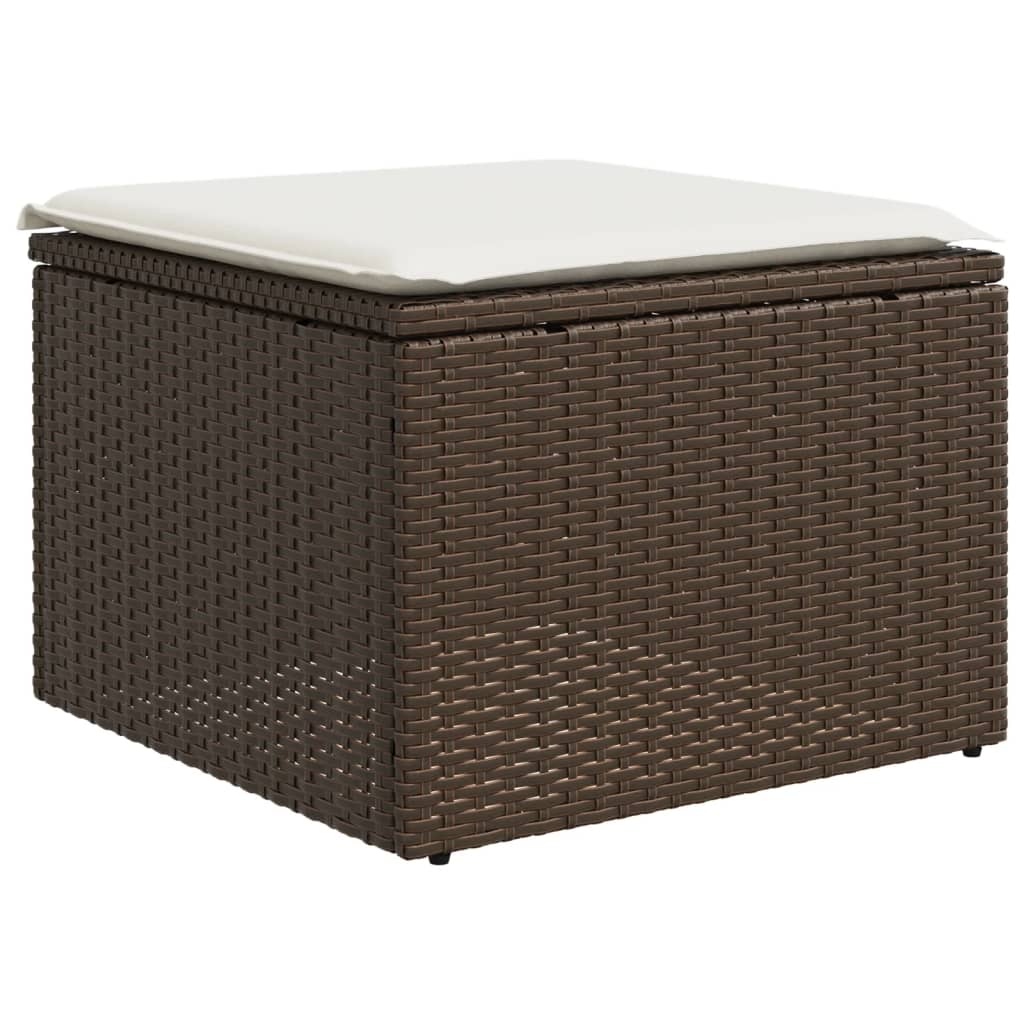 Set canapele de gradina cu perne, 6 piese, maro, poliratan — imaginea 5
