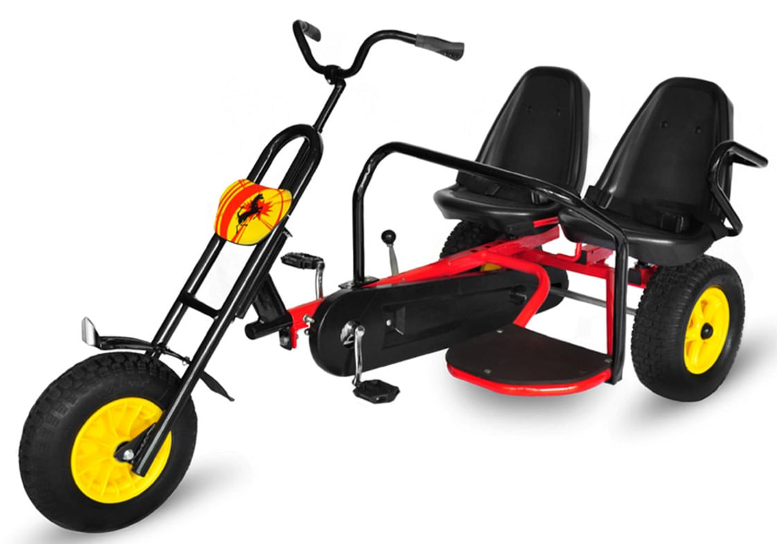 Kart cu pedale  Go Kart model FTF 150 AB cu 2 locuri,roti din cauciuc cu camera,frana de mana,scaun ajustabil - 1 | YEO