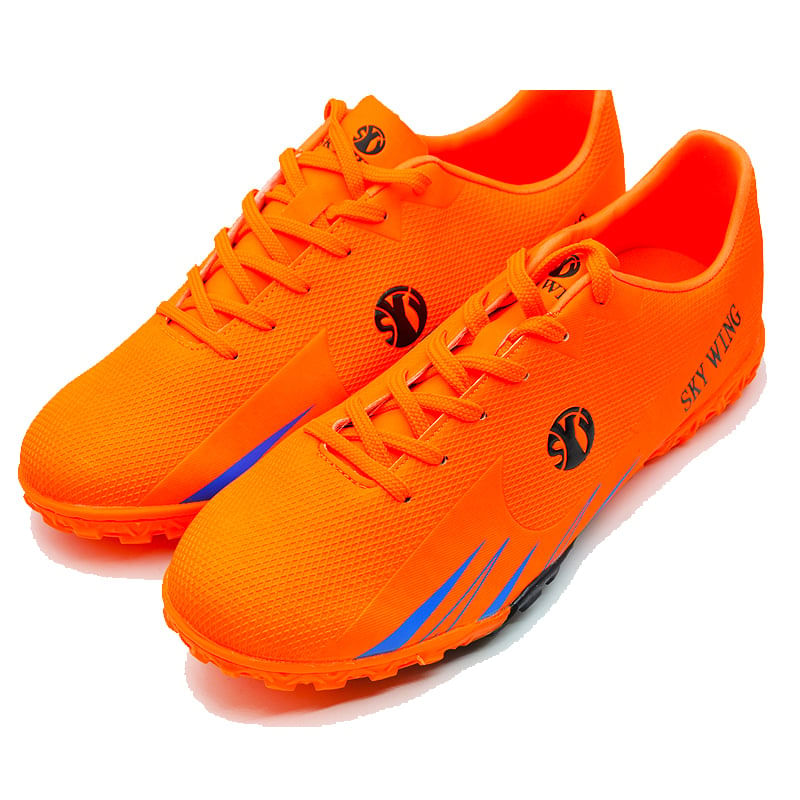 Ghete de fotbal SKY WING, pentru teren sintetic, cusute, 258 grame, culoare portocaliu - 4 | YEO