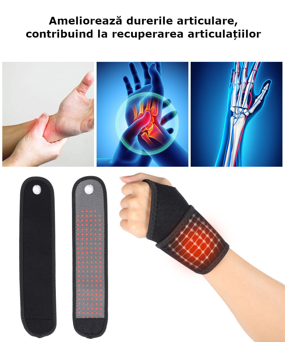 Set terapeutic pentru incheieturi: orteze cu turmalina, compresa calda, usor de purtat, marime universala, 2 bucati - 4 | YEO