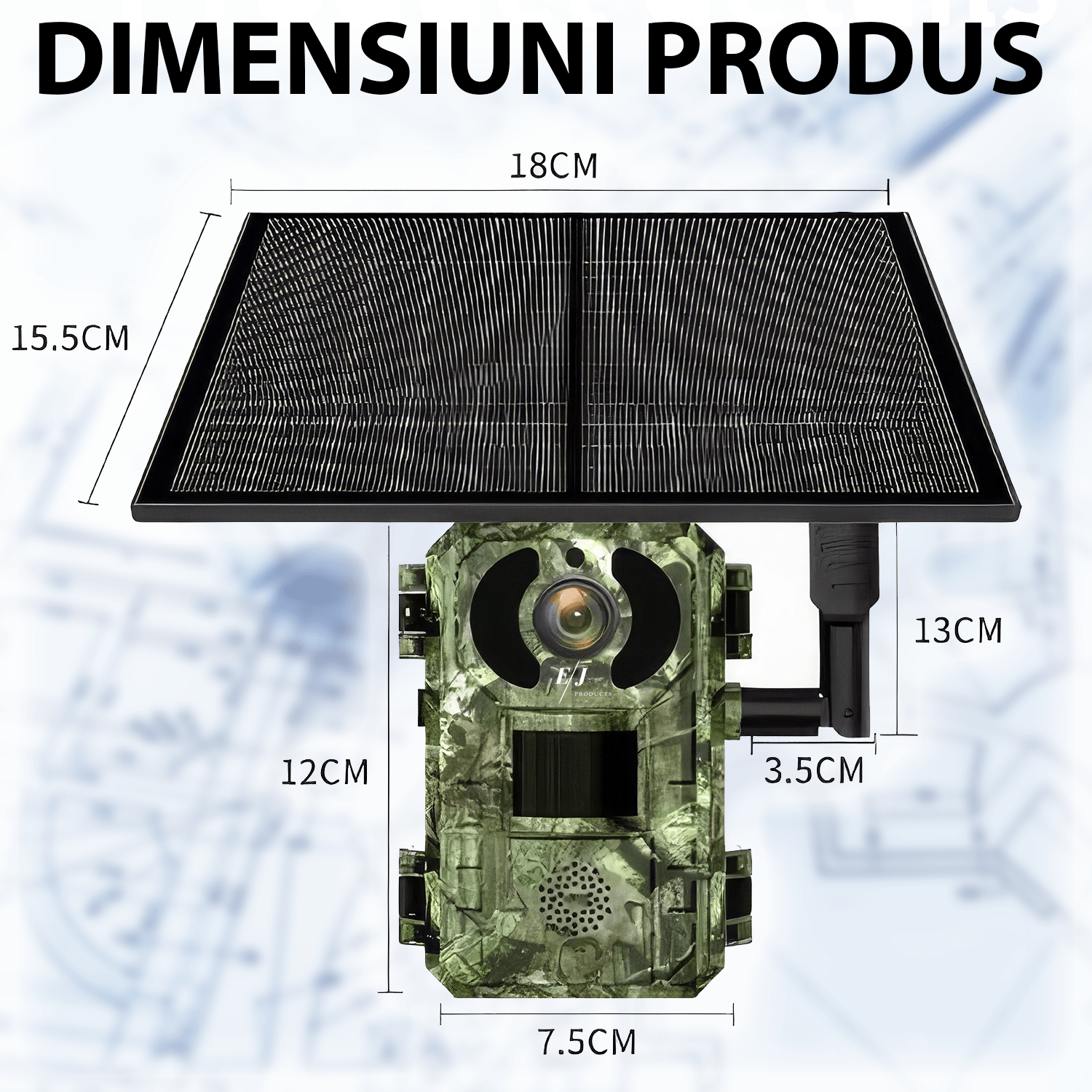 Camera video cu panou solar, H104G, 4MP, 4G, baterie 7800mAh, panou solar 6W, raza actiune pe timp de noapte 25 m
