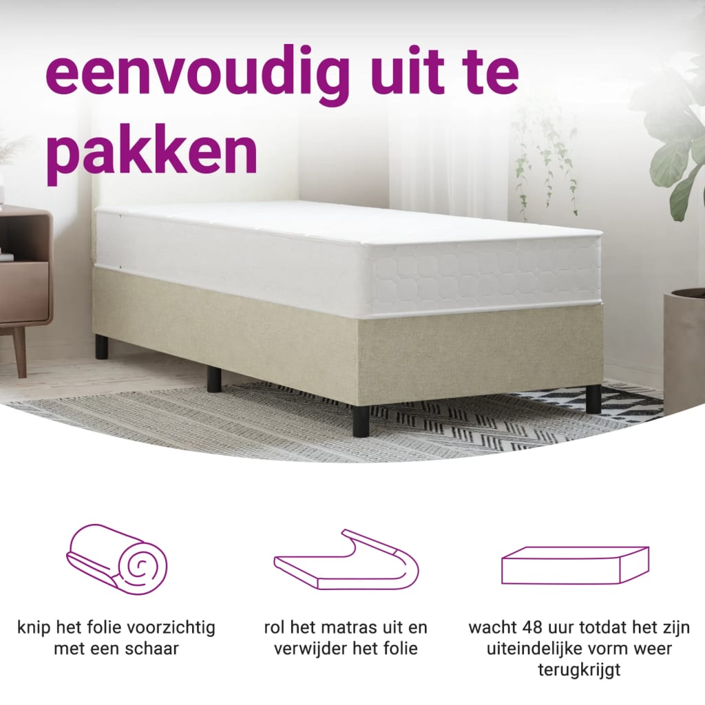 Saltea cu arcuri buzunare Single Size fermitate medie 90x190 cm — imaginea 8
