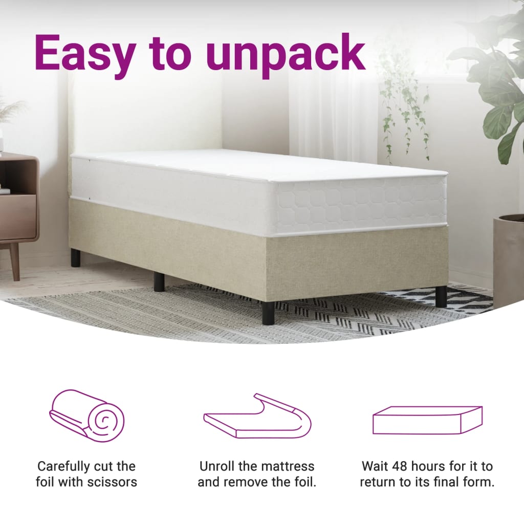 Saltea cu arcuri buzunare Single Size fermitate medie 90x190 cm — imaginea 9