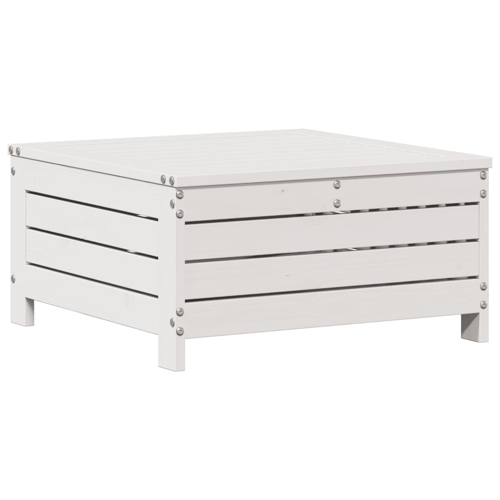Set mobilier de gradina cu perne, 3 piese, alb, lemn masiv pin — imaginea 5