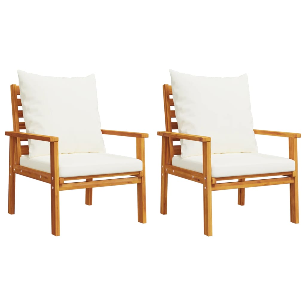 Set mobilier de gradina cu perne, 3 piese, lemn masiv acacia — imaginea 4