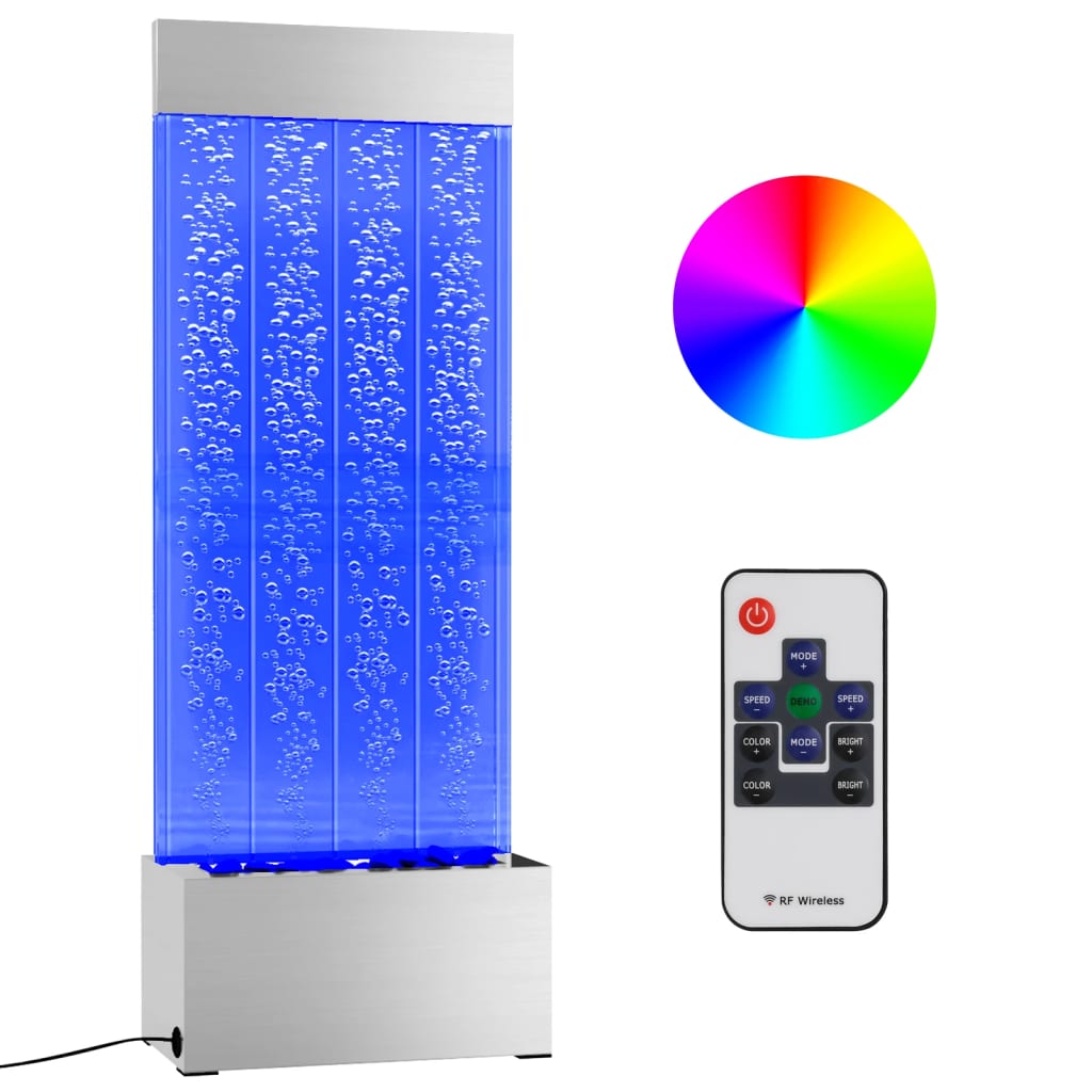 Coloana cu bule cu LED-uri RGB otel inoxidabil/acrilic 110 cm