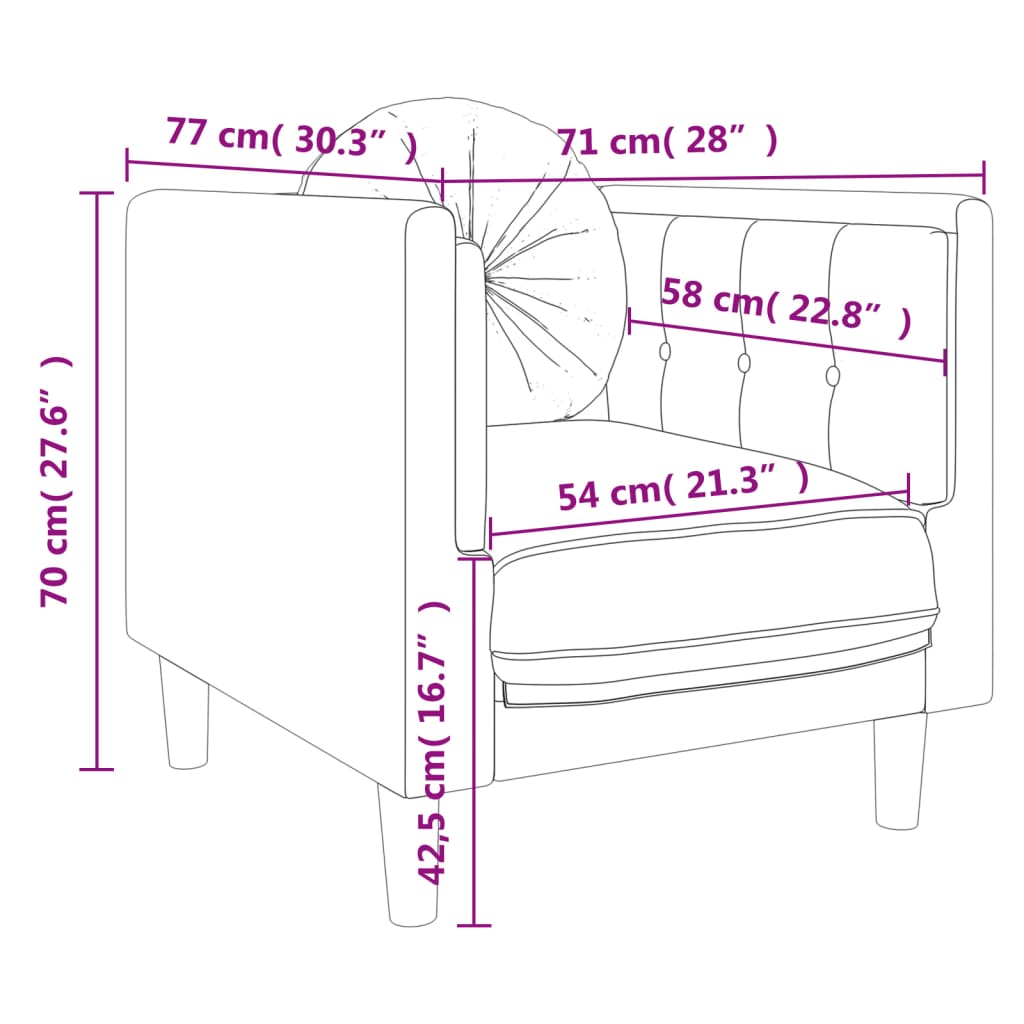 Set canapea cu perne, 3 piese, roz, catifea — imaginea 9