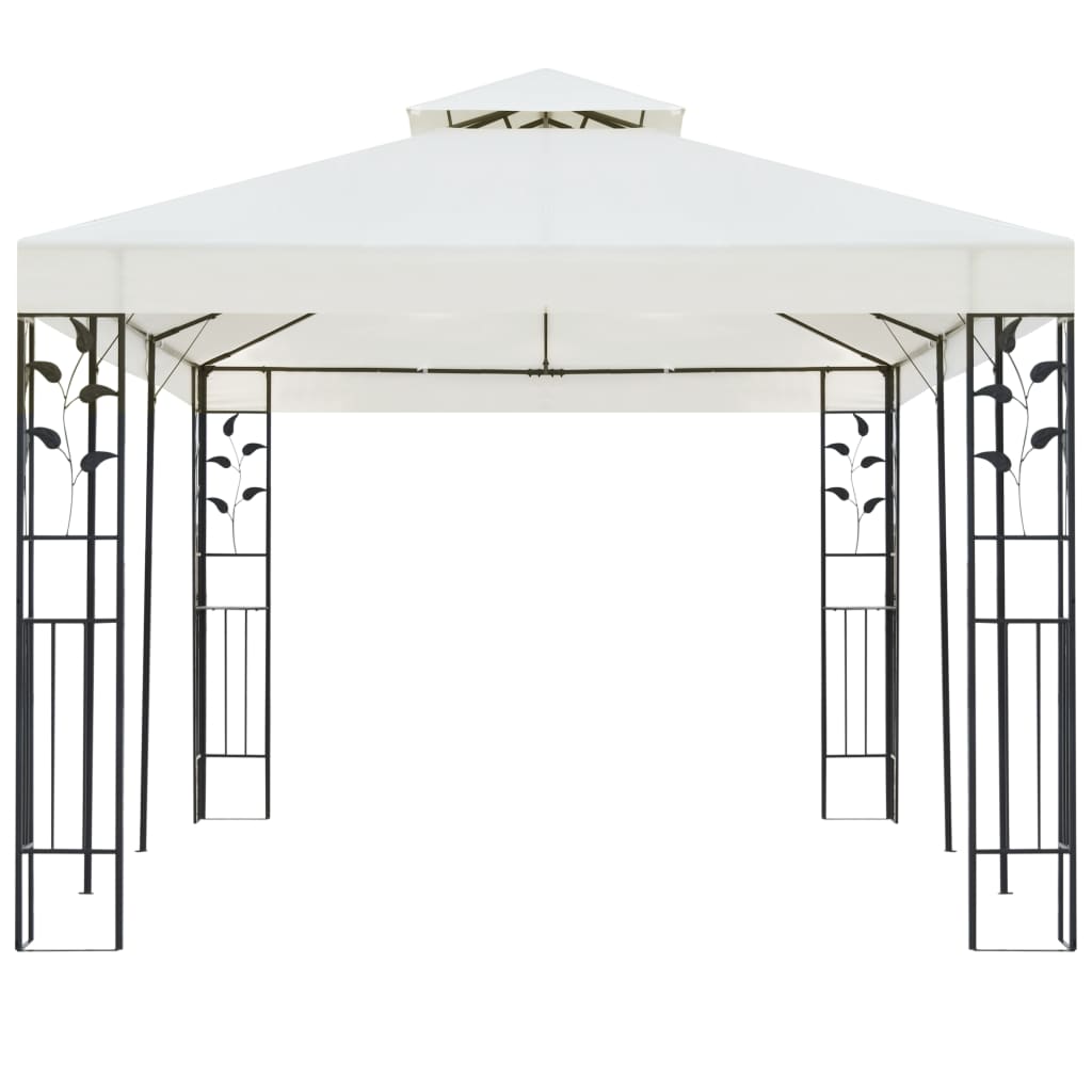 Pavilion cu acoperis dublu, alb, 6x3 m, otel — imaginea 3