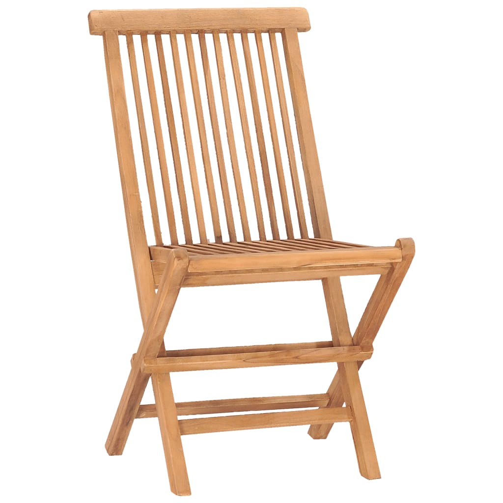 Set mobilier de exterior pliabil, 3 piese, lemn masiv tec, model — imaginea 8