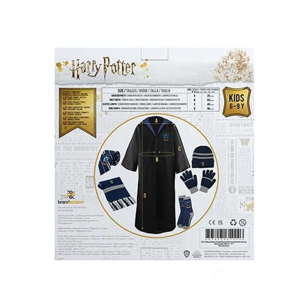 Set roba si accesorii Harry Potter, IdeallStore®, Ravenclaw House, 6 piese, 3-5 ani, albastru - 1 | YEO