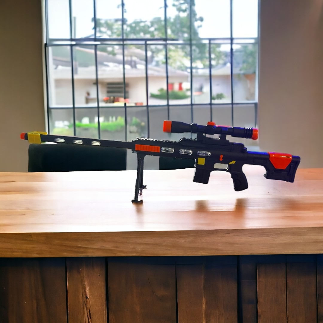 Pistol mitraliera de jucarie, kidsNplay, 83 cm, cu luneta si trepied, efecte sonore si luminoase, plastic - 3 | YEO