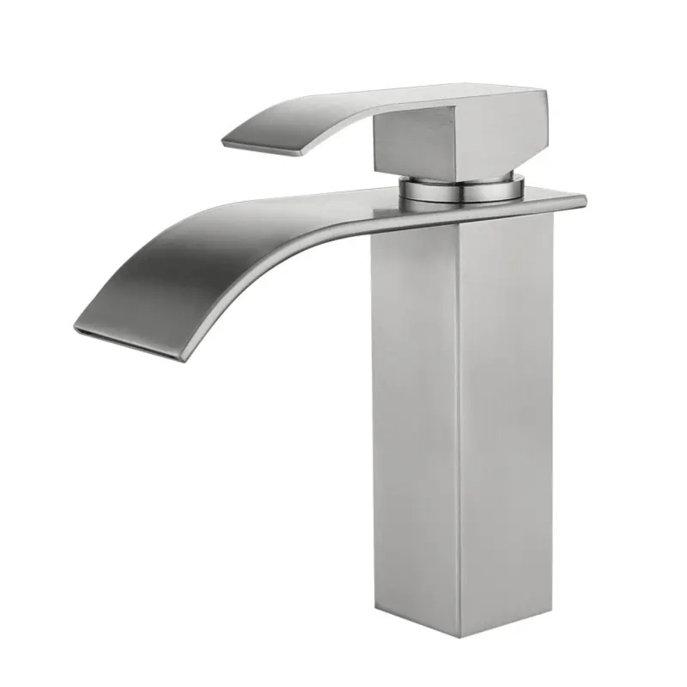 Baterie sanitara MaGeCa® pentru lavoar, Tip cascada, Otel inoxidabil, Monocomanda, Racorduri incluse, 18 cm inaltime — imaginea 5