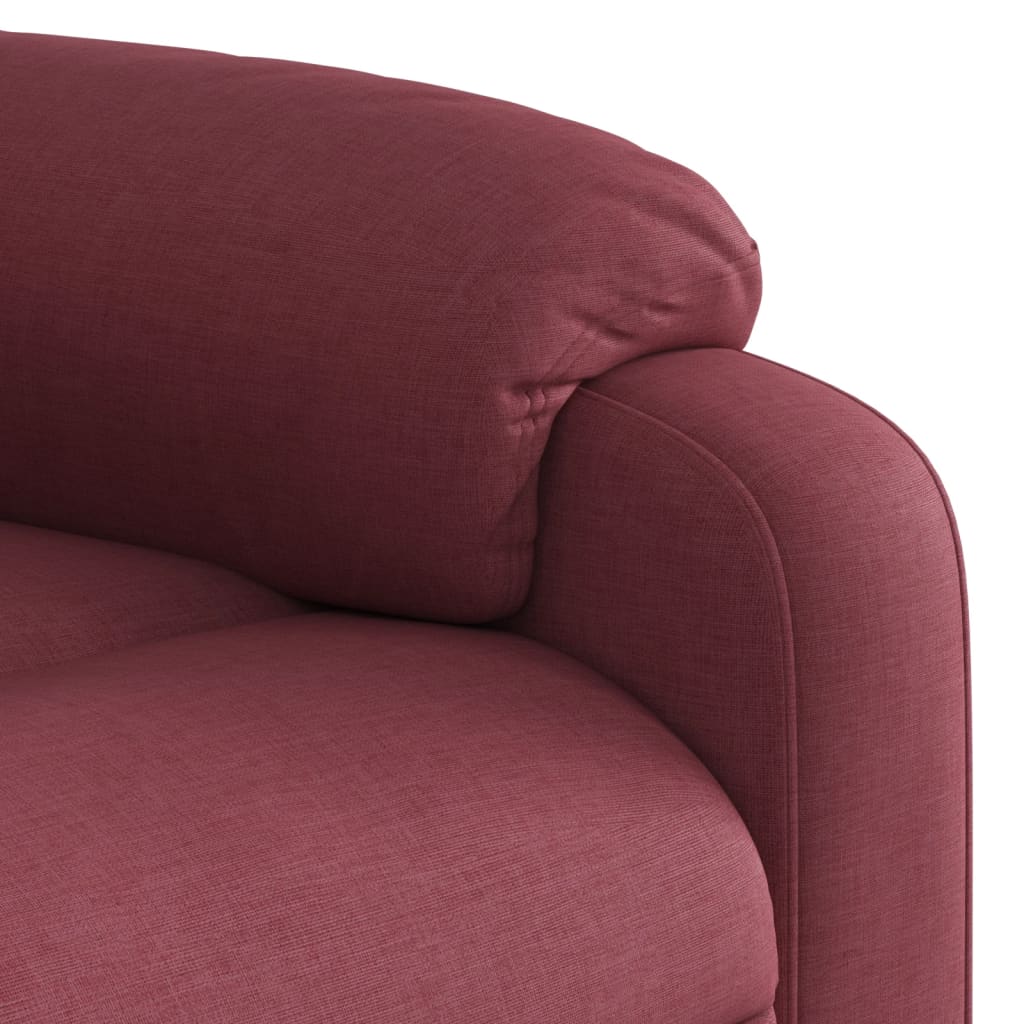 Fotoliu rabatabil electric, rosu vin, material textil — imaginea 10