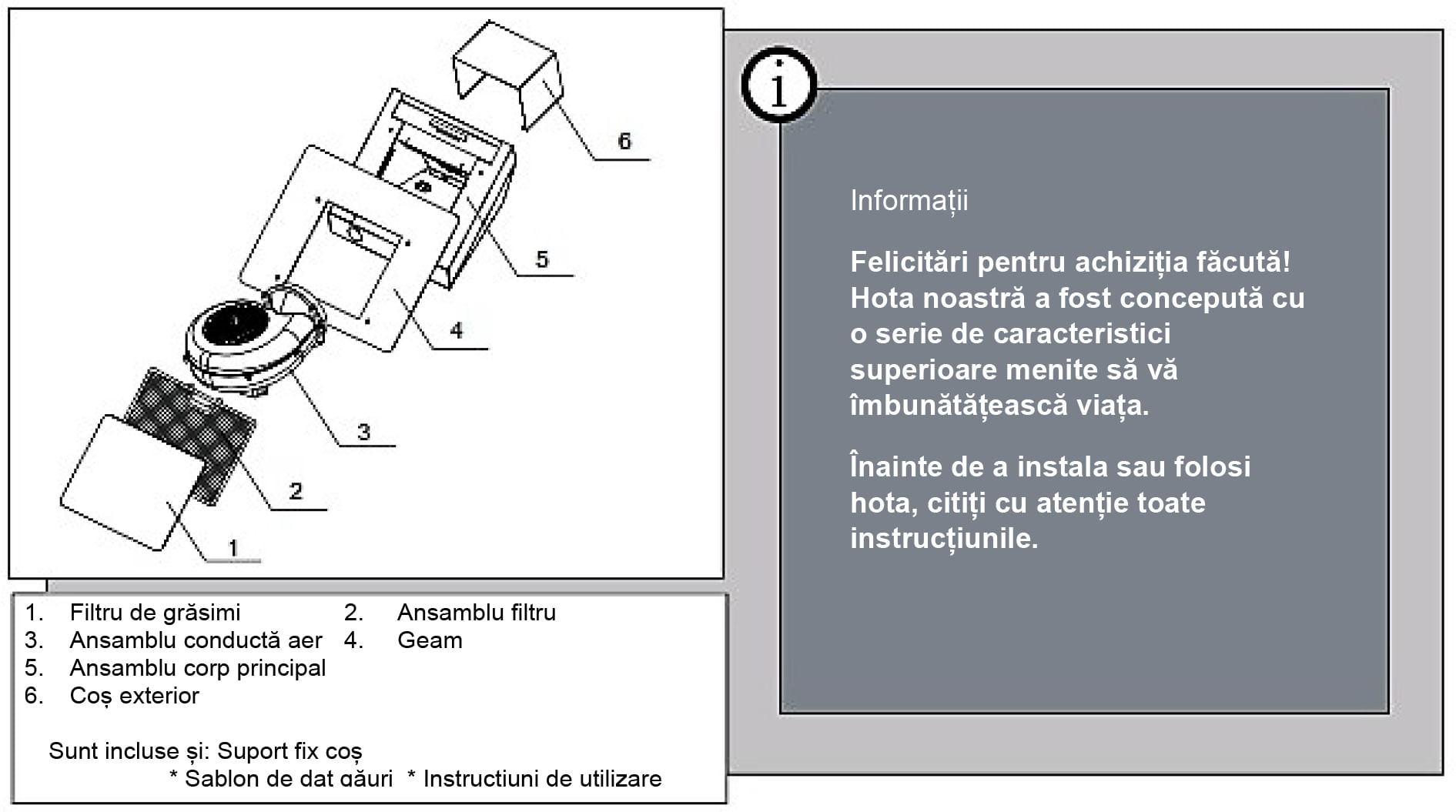 Hota decorativa inclinata SAMUS HSI640DGB - 1 | YEO