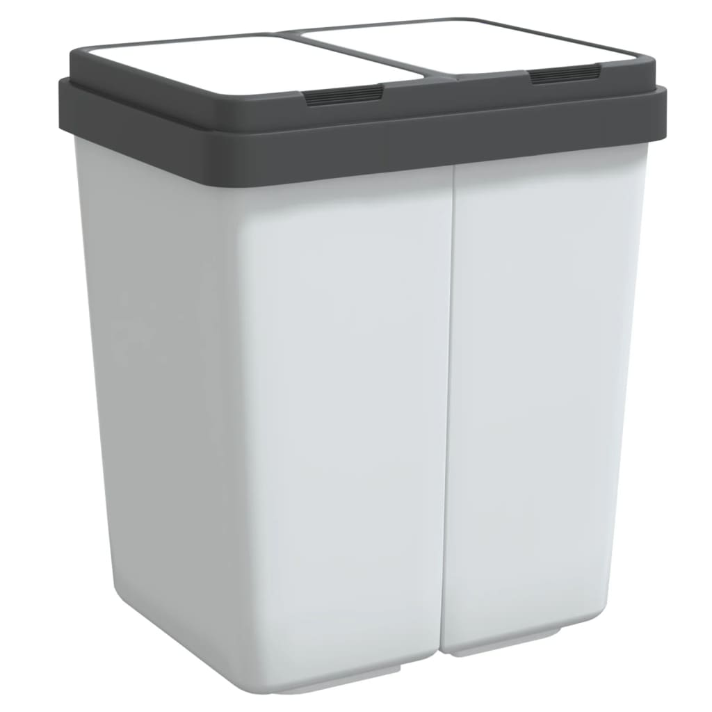 Cos de gunoi dublu, alb, 2x25 L