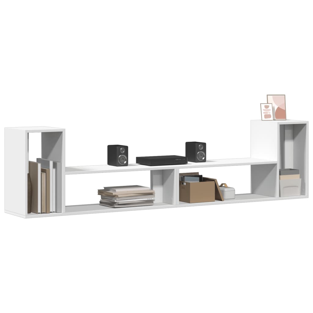 Dulap TV, 2 buc., alb, 100x30x50 cm, lemn prelucrat — imaginea 5