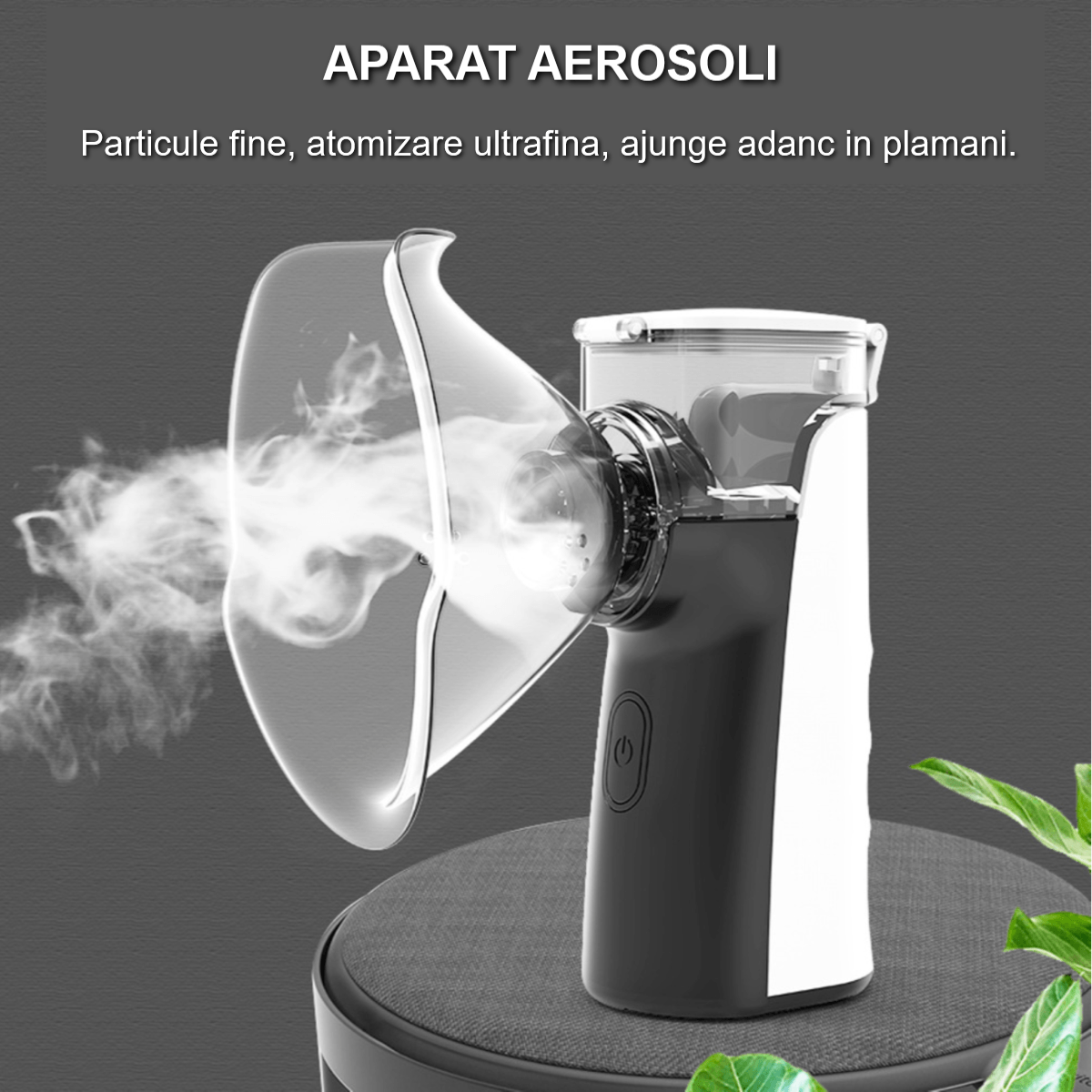 Aparat aerosoli portabil, delicat si eficient, silentios, fara reziduri, usor de folosit, tehnologie noua, MESH - 1 | YEO