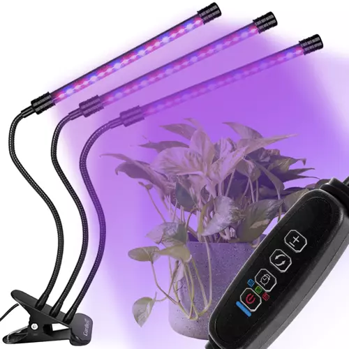 Lampa de Crestere pentru Plante cu 3 Panouri LED, Timer si Telecomanda, Rezistenta la Apa, 30W