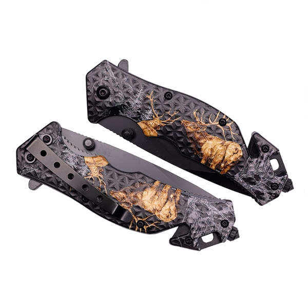 Briceag salvare, IdeallStore®, Hunting Deer, 21 cm, Otel inoxidabil