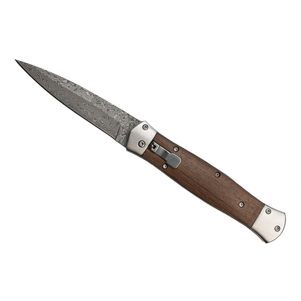 Cutit din otel Damasc, IdeallStore®, Spring Knife, 23 cm, Maro - 3 | YEO