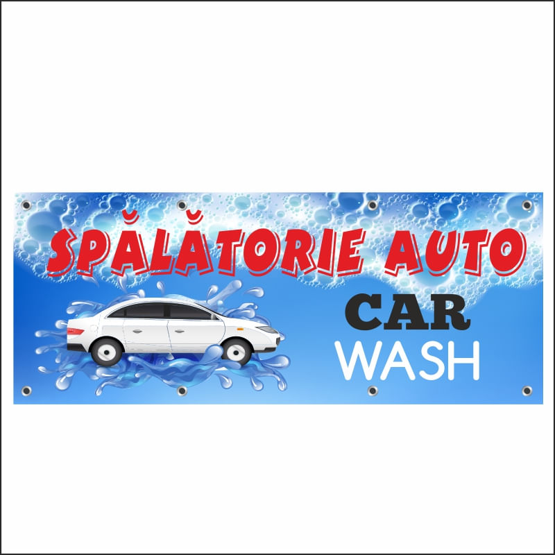 Banner MEDIA, Spalatorie auto model 2, 150 x 60 cm