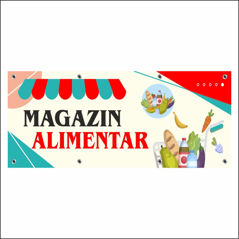 Banner MEDIA, Magazin alimentar model 2, 250 x 100 cm