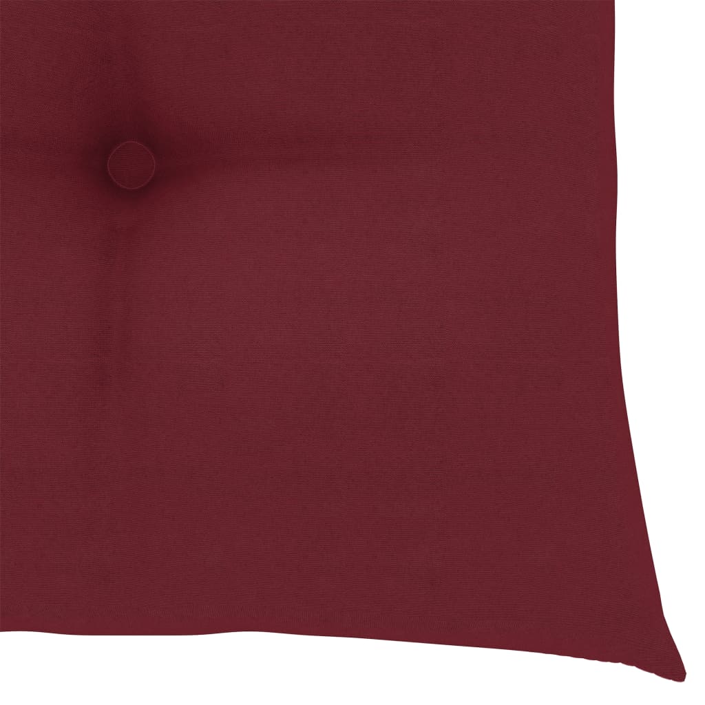 Set mobilier de exterior pliabil, cu perne, 5 piese, bambus, bordo, mărime 40x40x7 cm — imaginea 9