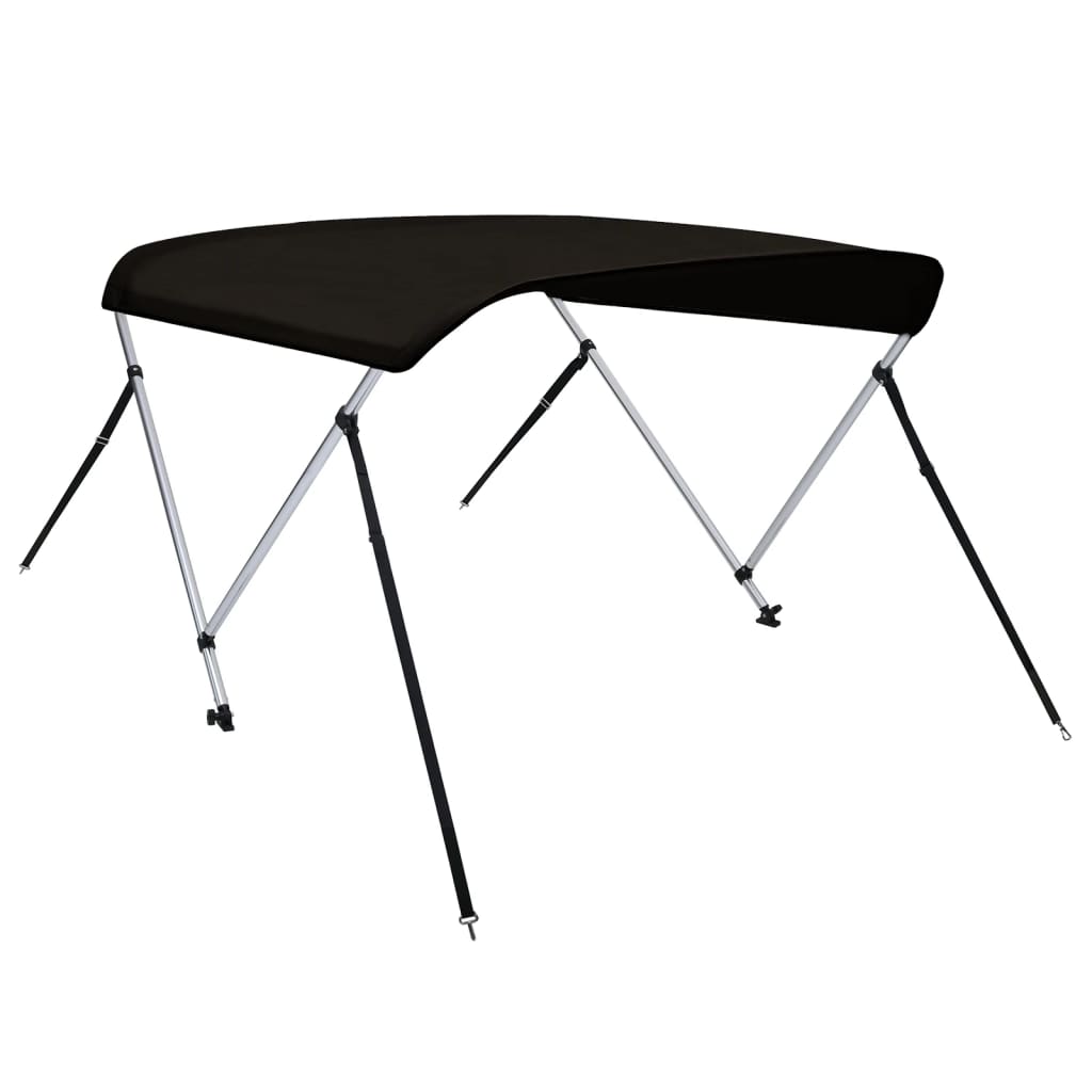 Parasolar barca Bimini cu 2 arcuri, negru, 148,5x133x104 cm