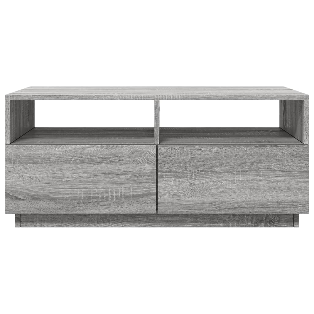 Masuta de cafea cu lumini LED, gri sonoma, 90x49x40 cm — imaginea 5