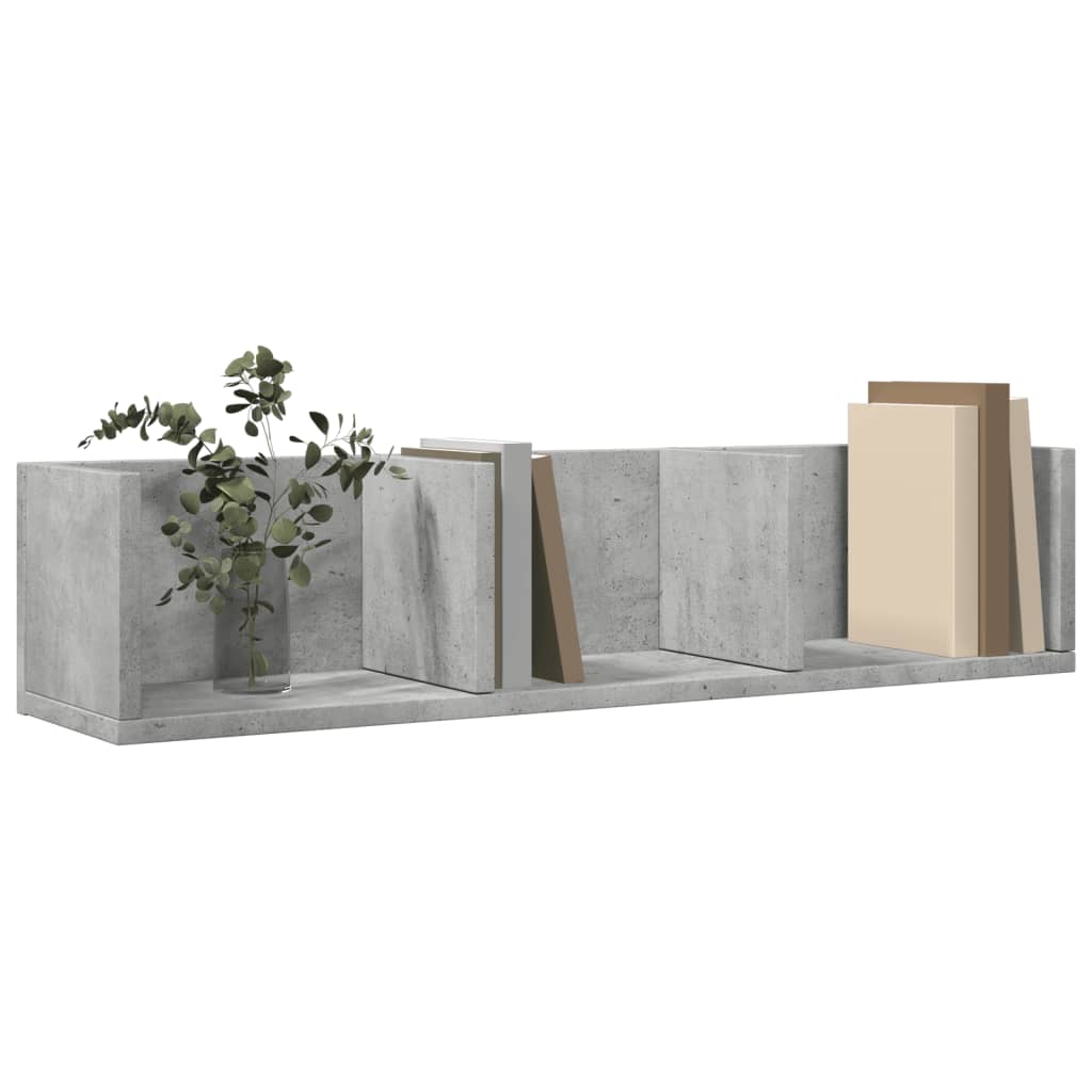 Dulapuri perete, 2 buc., gri beton 75x18x16,5 cm lemn prelucrat — imaginea 4