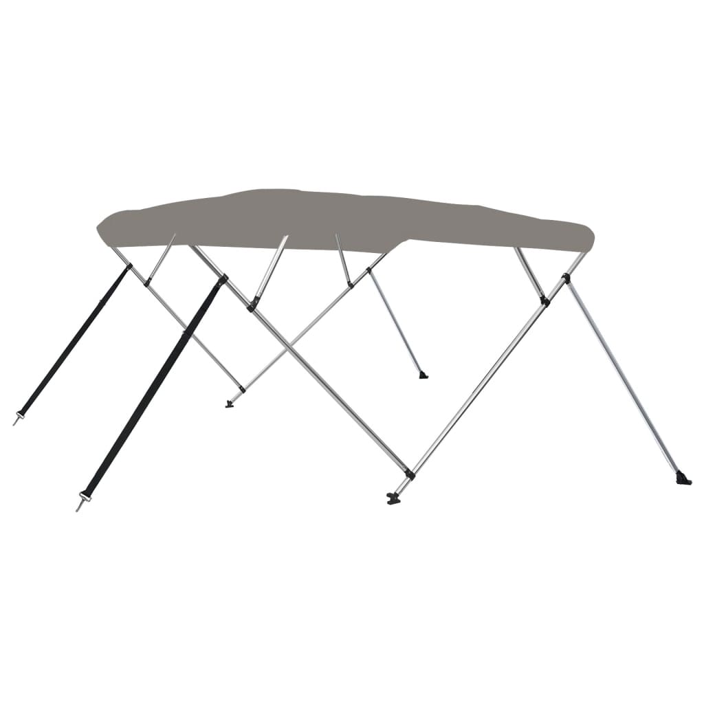 Parasolar barca Bimini cu 4 arcuri, gri, 236x228x127 cm