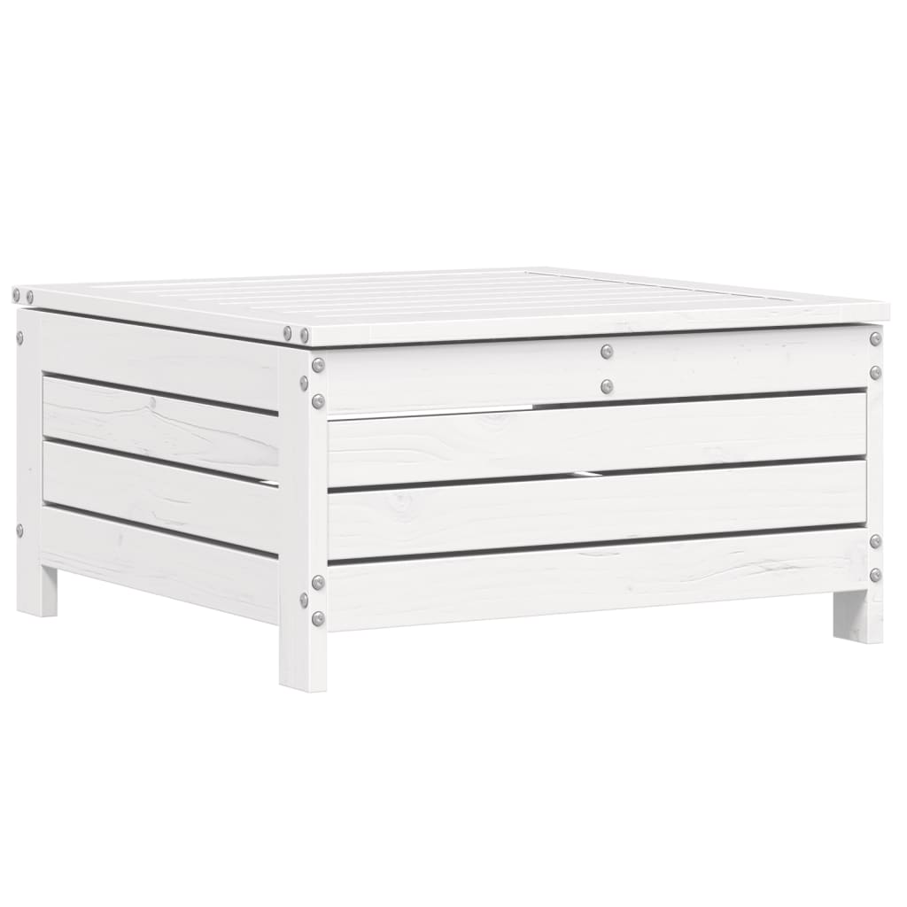 Set canapea de gradina, 6 piese, alb, lemn masiv pin — imaginea 6
