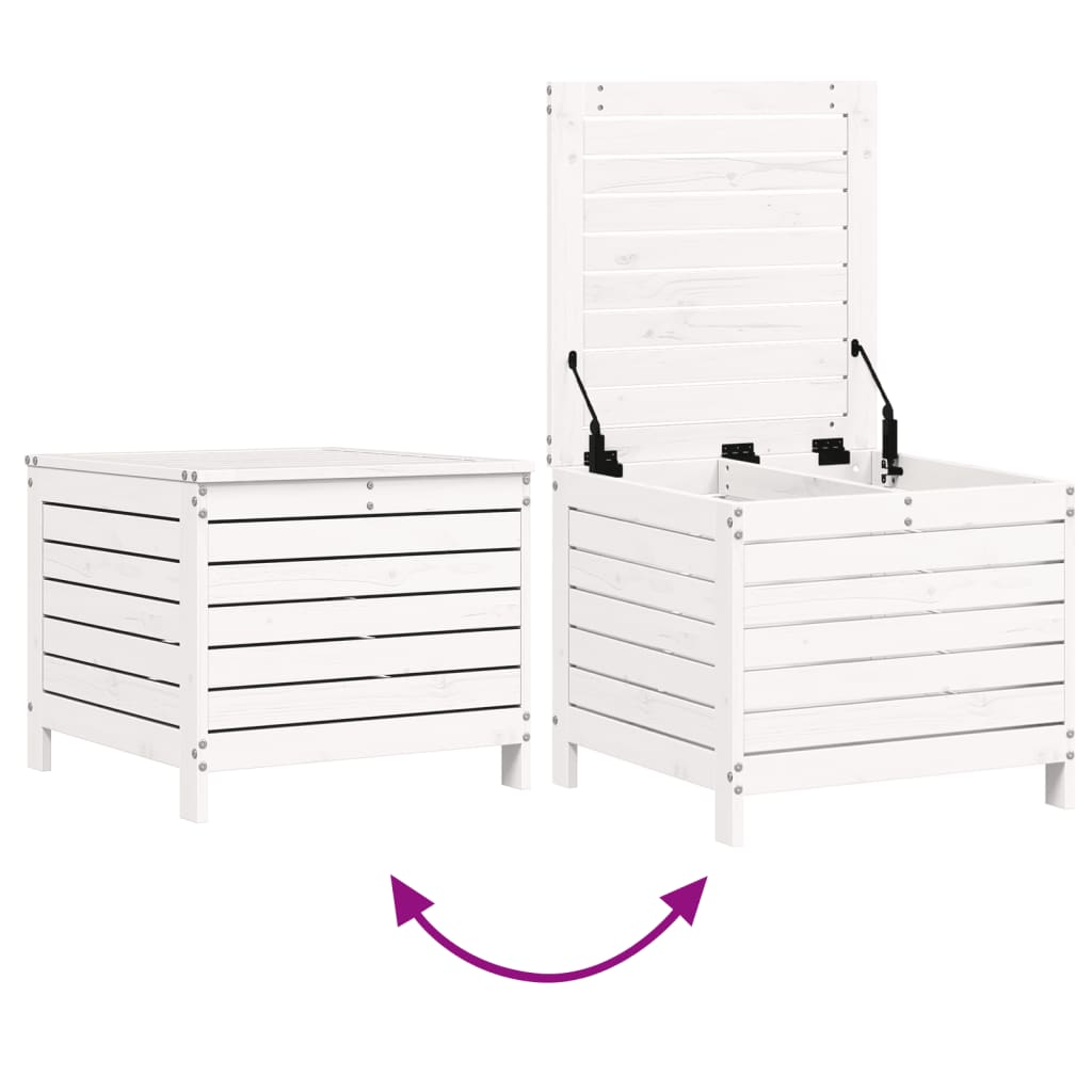 Set canapea de gradina, 6 piese, alb, lemn masiv pin — imaginea 9