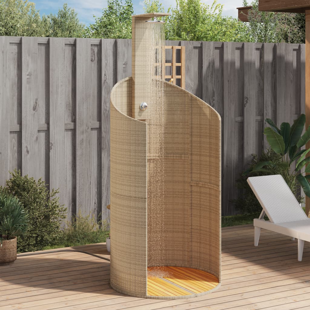 Dus de exterior, bej, 100x100x241,5 cm, poliratan/lemn acacia - 1 | YEO