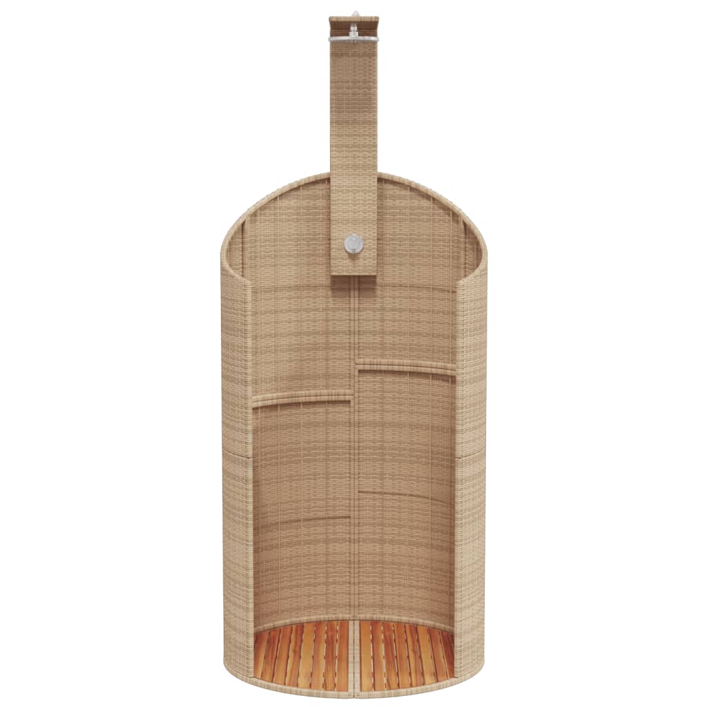 Dus de exterior, bej, 100x100x241,5 cm, poliratan/lemn acacia - 4 | YEO