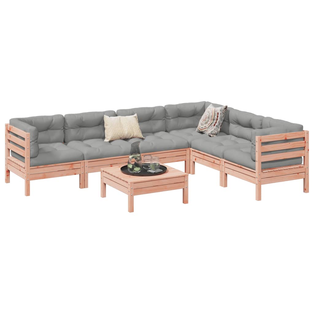 Set canapele gradina cu perne, 7 piese, lemn masiv brad douglas — imaginea 2